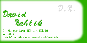 david nahlik business card