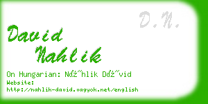david nahlik business card